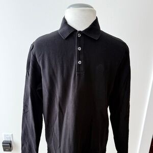 Louis Vuitton Uniforms Mens Black Logo Collared Long Sleeve Polo Shirt M - #2